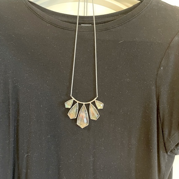 Kendra Scott Adjustable Rhyan Necklace Rhodium Black - Picture 4 of 7